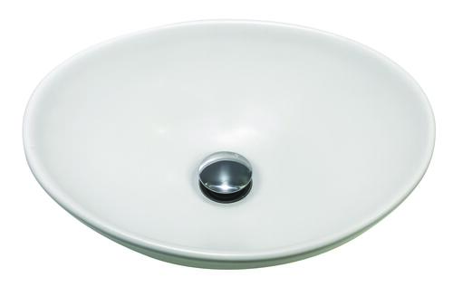 Vasque ovale à poser HANA en céramique 40,5 x 33 x 14 cm - Blanc mat